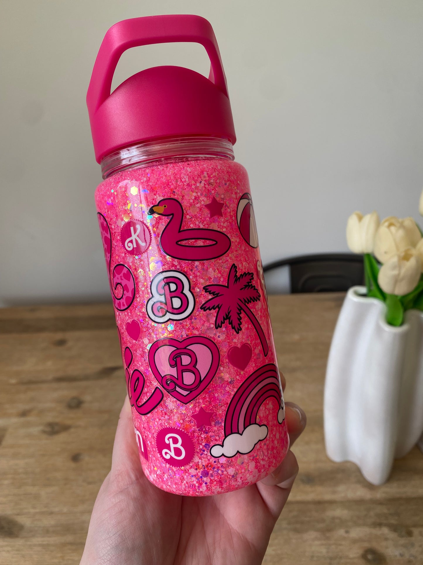 Kids Barbie Water Bottle - Snow Globe