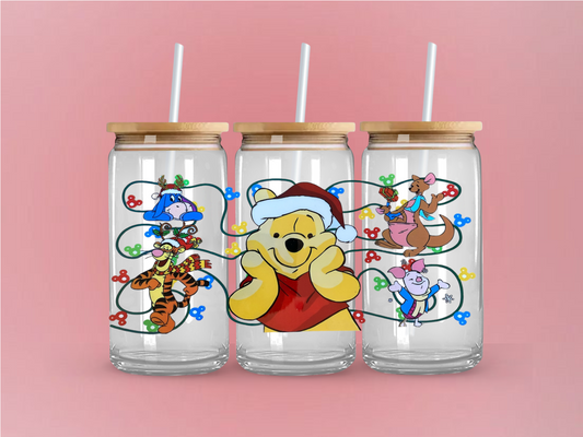 Pooh Bear inspired Libbey Glass