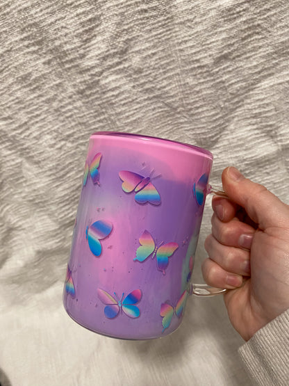 Butterfly Pastel Snow Globe Mug