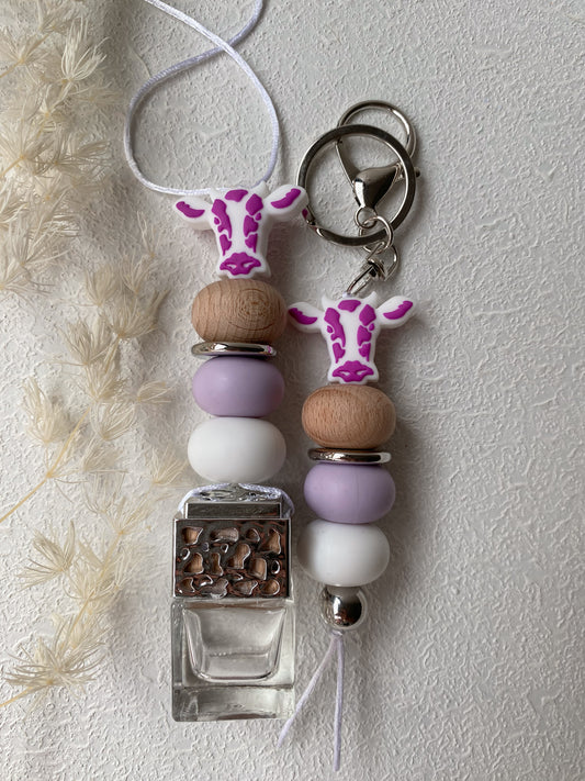 Purple Cow Head Diffuser/Keychain