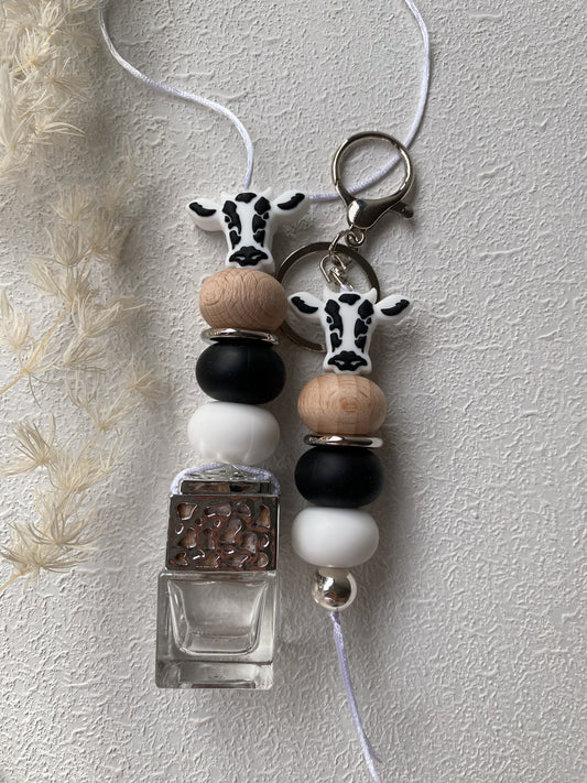 Black Cow Head Diffuser/Keychain