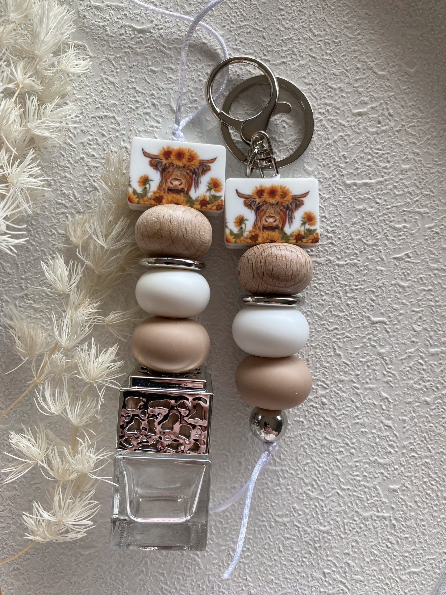 Sunflower Cow Car Diffuser/Keychain