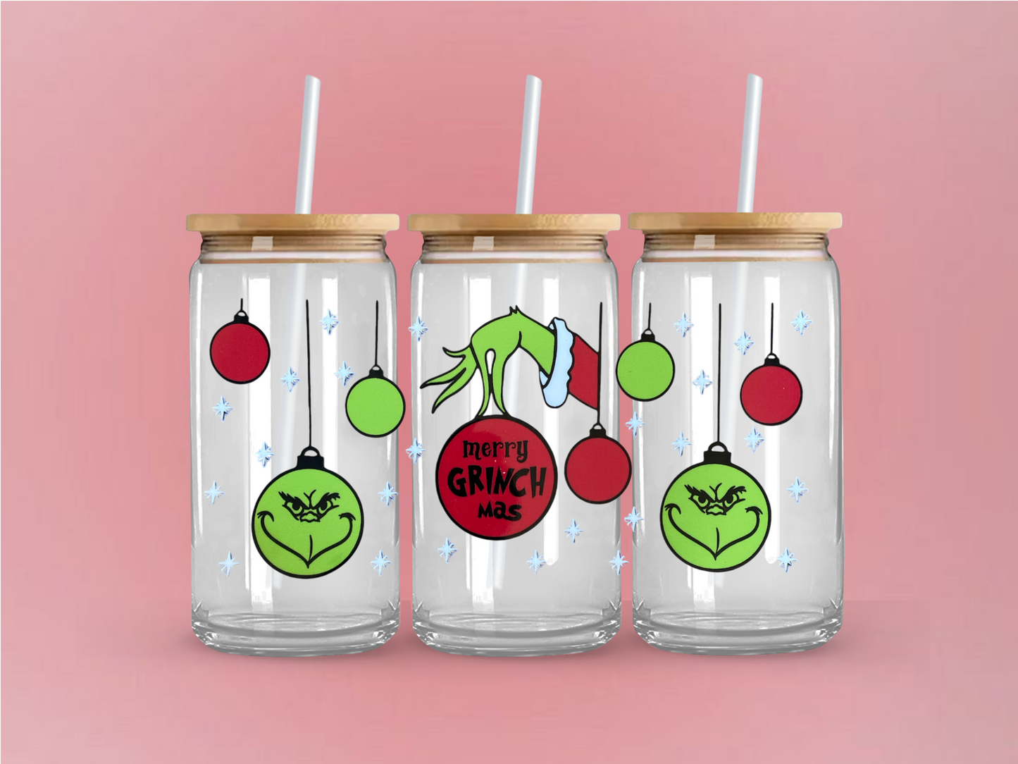 Grinch inspired Libbey Glass