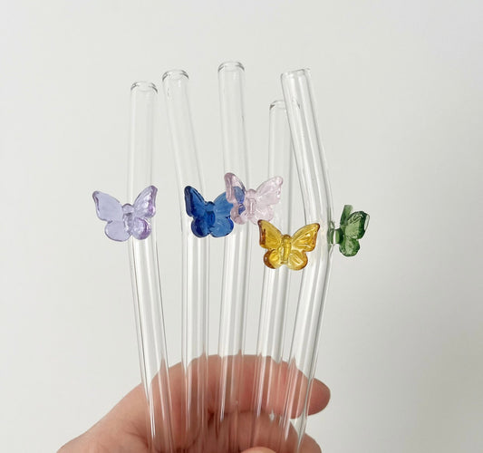 Butterfly Glass Straw