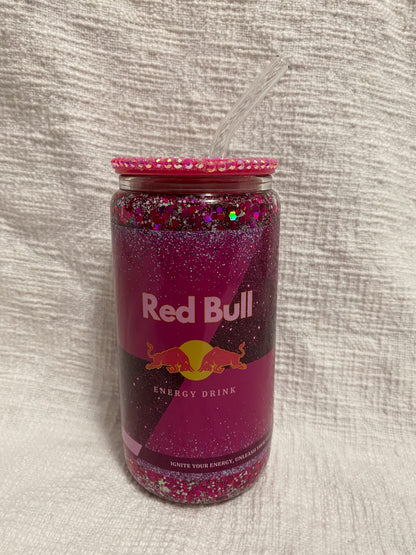 Red Bull Snow Globe Tumbler - Dark Pink