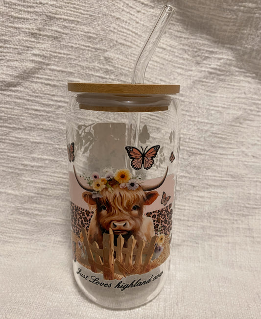 Highland Cow Libbey Glass