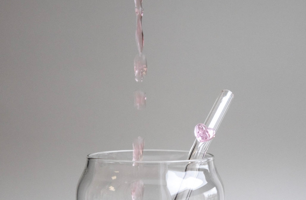 Heart Glass Straws