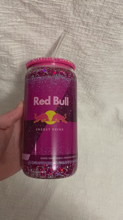 Red Bull Snow Globe Tumbler - Dark Pink